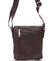 Módní menší tmavě hnědá kožená kabelka přes rameno - ItalY Leroi