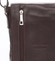 Módní menší tmavě hnědá kožená kabelka přes rameno - ItalY Leroi