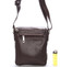 Módní menší tmavě hnědá kožená kabelka přes rameno - ItalY Leroi