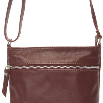 Dámská menší tmavě hnědá kožená kabelka přes rameno - ItalY Slania