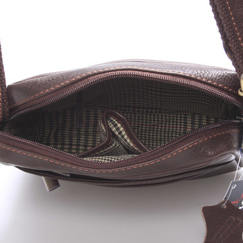  Módní pánská kožená taška na doklady přes rameno hnědá - SendiDesign Lamar