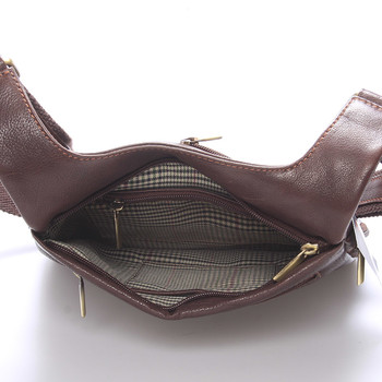 Moderní pánská kožená taška přes rameno hnědá - SendiDesign Leverett