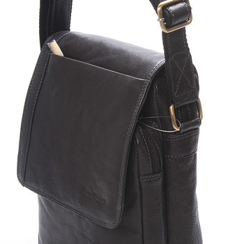 Módní pánská kožená taška přes rameno černá - SendiDesign Sage