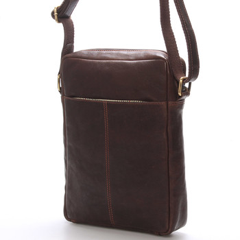 Elegantní pánská kožená taška přes rameno hnědá - SendiDesign Turner
