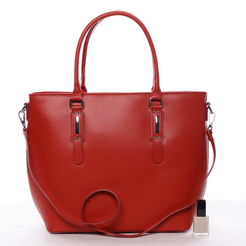 Dámská kožená kabelka červená - ItalY Laci