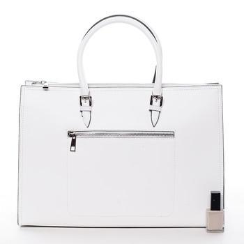 Elegantní dámská kožená kabelka bílá - ItalY Rohais