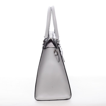Elegantní dámská kožená kabelka šedá - ItalY Rohais
