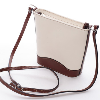 Hnědo béžová kožená crossbody kabelka ItalY Bryana