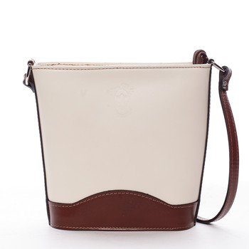 Hnědo béžová kožená crossbody kabelka ItalY Bryana