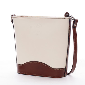 Hnědo béžová kožená crossbody kabelka ItalY Bryana