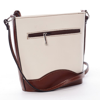 Hnědo béžová kožená crossbody kabelka ItalY Bryana
