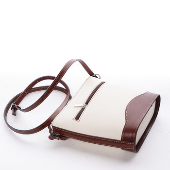 Hnědo béžová kožená crossbody kabelka ItalY Bryana