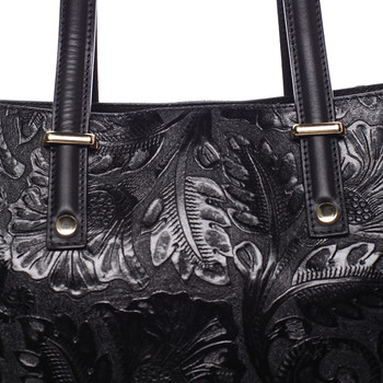Exkluzivní dámská kožená kabelka černá - ItalY Logistilla