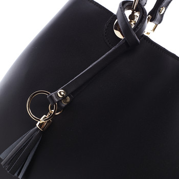 Černá luxusní kožená kabelka ItalY Roderica