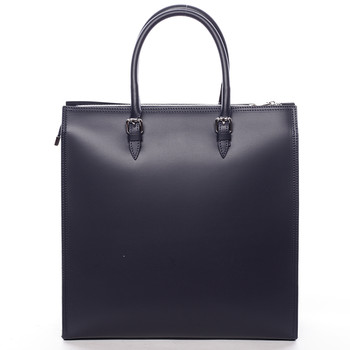 Elegantní dámská kožená kabelka tmavě modrá - ItalY Moniqua