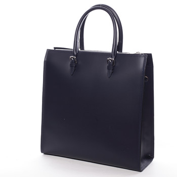 Elegantní dámská kožená kabelka tmavě modrá - ItalY Moniqua