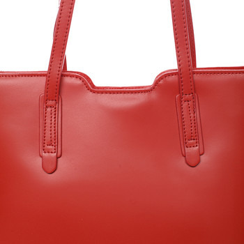 Elegantní dámská kožená kabelka červená - ItalY Aimee