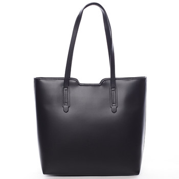 Elegantní dámská kožená kabelka černá - ItalY Aimee