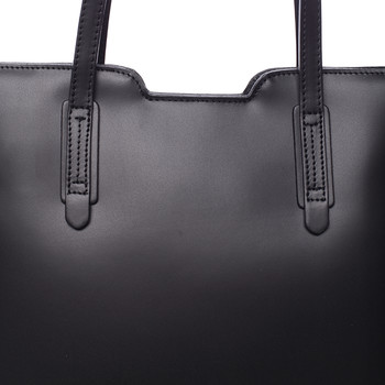 Elegantní dámská kožená kabelka černá - ItalY Aimee