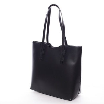 Elegantní dámská kožená kabelka černá - ItalY Aimee