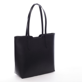Elegantní dámská kožená kabelka černá - ItalY Aimee