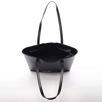 Elegantní dámská kožená kabelka černá - ItalY Aimee