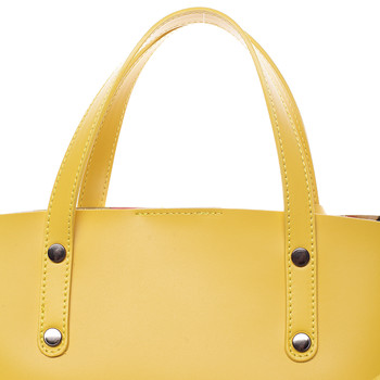 Dámská kožená kabelka žlutá - ItalY Jordana