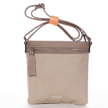 Moderní dámská crossbody kabelka béžová - David Jones Azurine