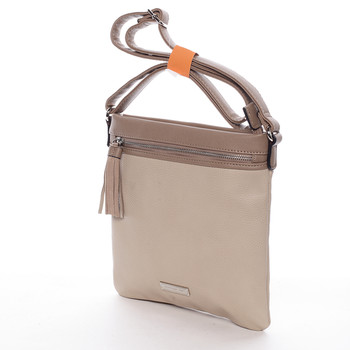 Moderní dámská crossbody kabelka béžová - David Jones Azurine