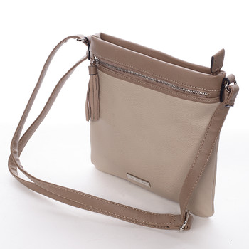 Moderní dámská crossbody kabelka béžová - David Jones Azurine