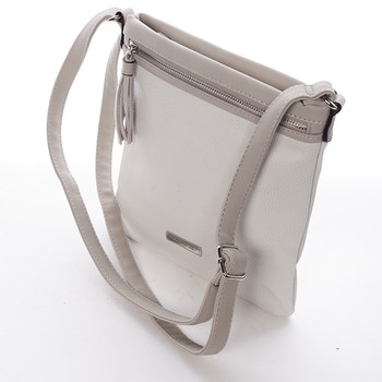 Moderní dámská crossbody kabelka krémově šedá - David Jones Azurine