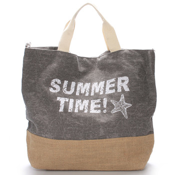 Plážová taška Summer Time světle šedá - Delami Sania