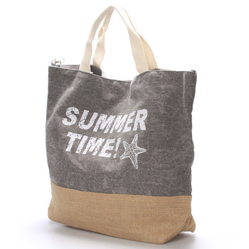 Plážová taška Summer Time světle šedá - Delami Sania