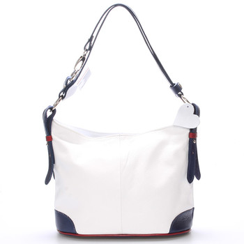 Bílá kožená kabelka přes rameno crossbody ItalY Harmony