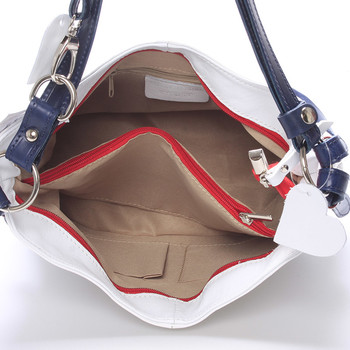 Bílá kožená kabelka přes rameno crossbody ItalY Harmony