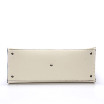 Elegantní dámská kožená kabelka krémová - ItalY Rohais