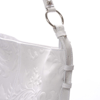 Dámská kožená kabelka přes rameno světle šedá - ItalY Heather