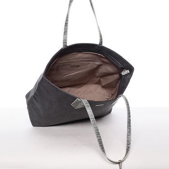 Elegantní dámská kabelka přes rameno černo šedá - David Jones Trava