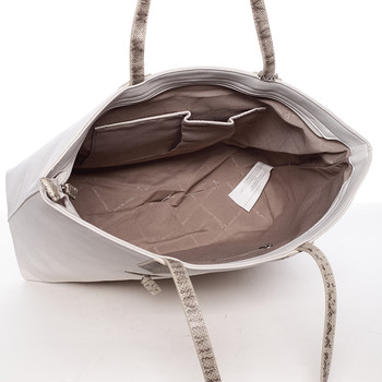 Elegantní dámská kabelka přes rameno krémově šedá - David Jones Trava