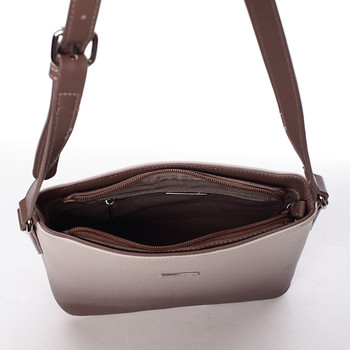 Elegantní dámská crossbody kabelka hnědá - David Jones Cién
