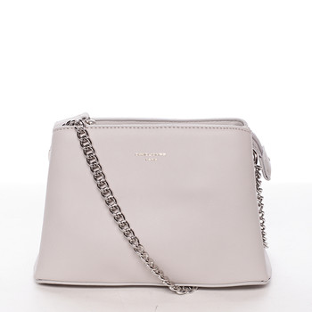 Dámská crossbody kabelka světle šedá - David Jones Deppari