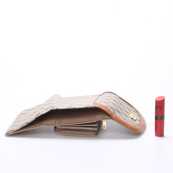 Elegantní dámská velká taupe peněženka - Dudlin M258