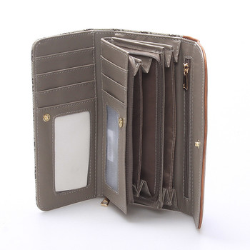 Elegantní dámská velká khaki peněženka - Dudlin M258