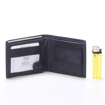 Pánská kožená peněženka modrá - WILD Beaufort