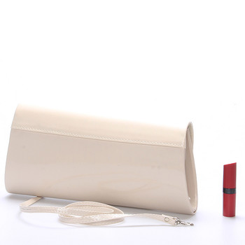 Luxusní velké dámské psaníčko béžové lesklé - Delami Chicago