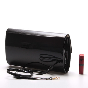 Velké stylové dámské psaníčko černé lesklé - Delami Charlien