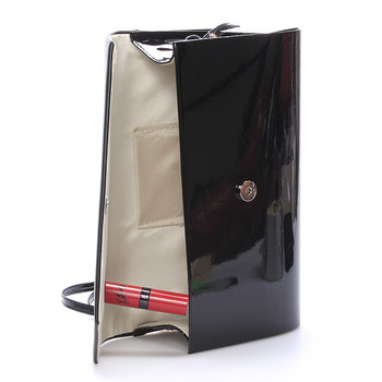 Velké stylové dámské psaníčko černé lesklé - Delami Charlien