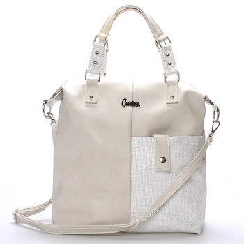 Velká dámská módní kabelka světle šedá - Carine Christi
