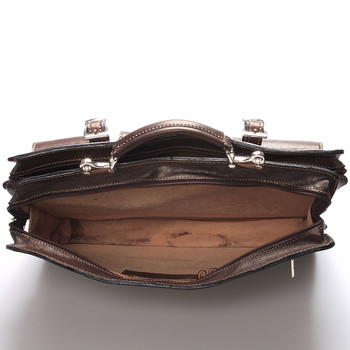 Originální luxusní pánská kožená aktovka tmavě hnědá - ItalY K11
