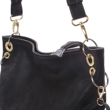 Luxusní dámská crossbody kabelka černá - Carine Mesa